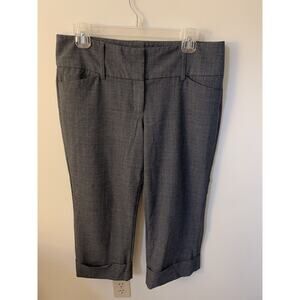 Express Design Studio Womens Size 10 Editor Cropped Dress Pants CUFFED Gray